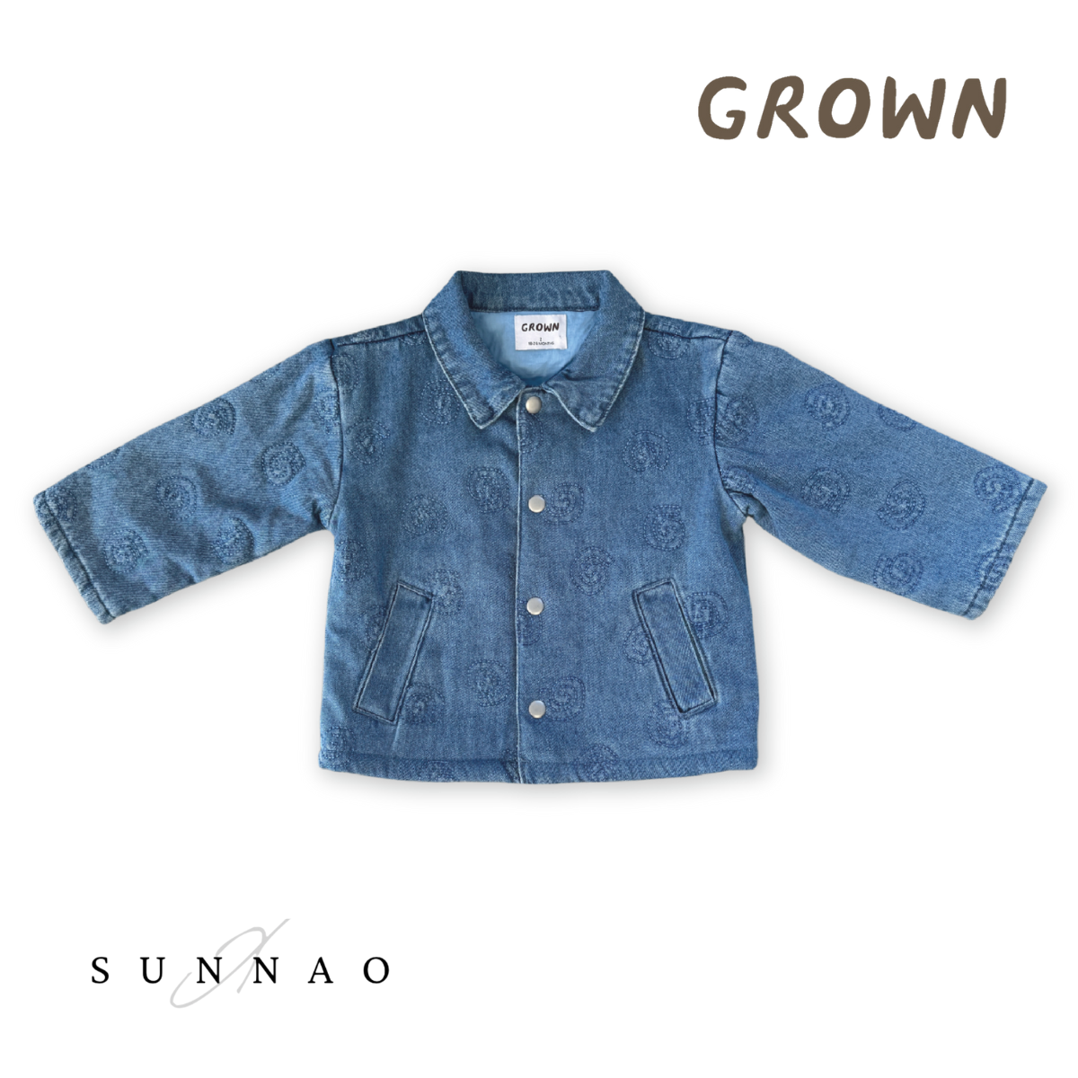 <GROWN> Quilted Swirl Denim Jacket　