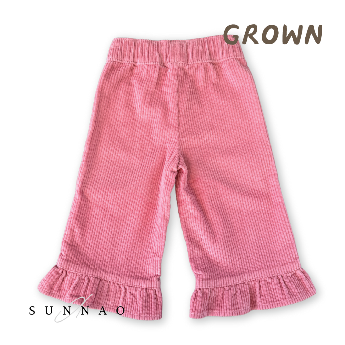 <GROWN> Organic Cord Frill Pant - Sorbet　