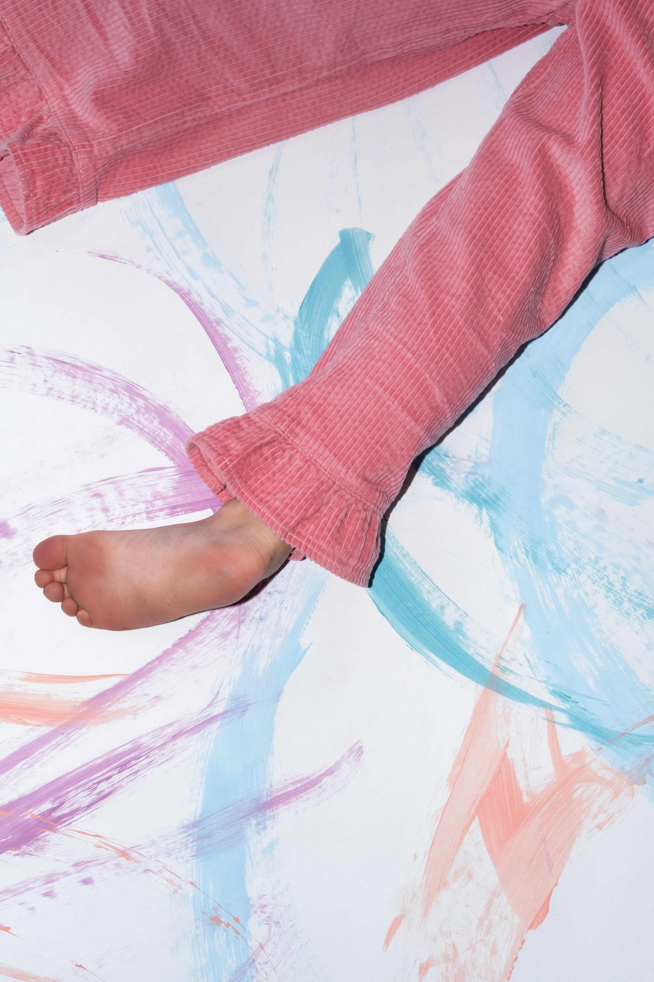 <GROWN> Organic Cord Frill Pant - Sorbet　