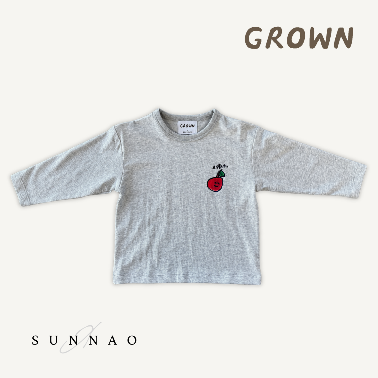 <GROWN> Organic Fruit Salad LS Tee - Gray Marle
