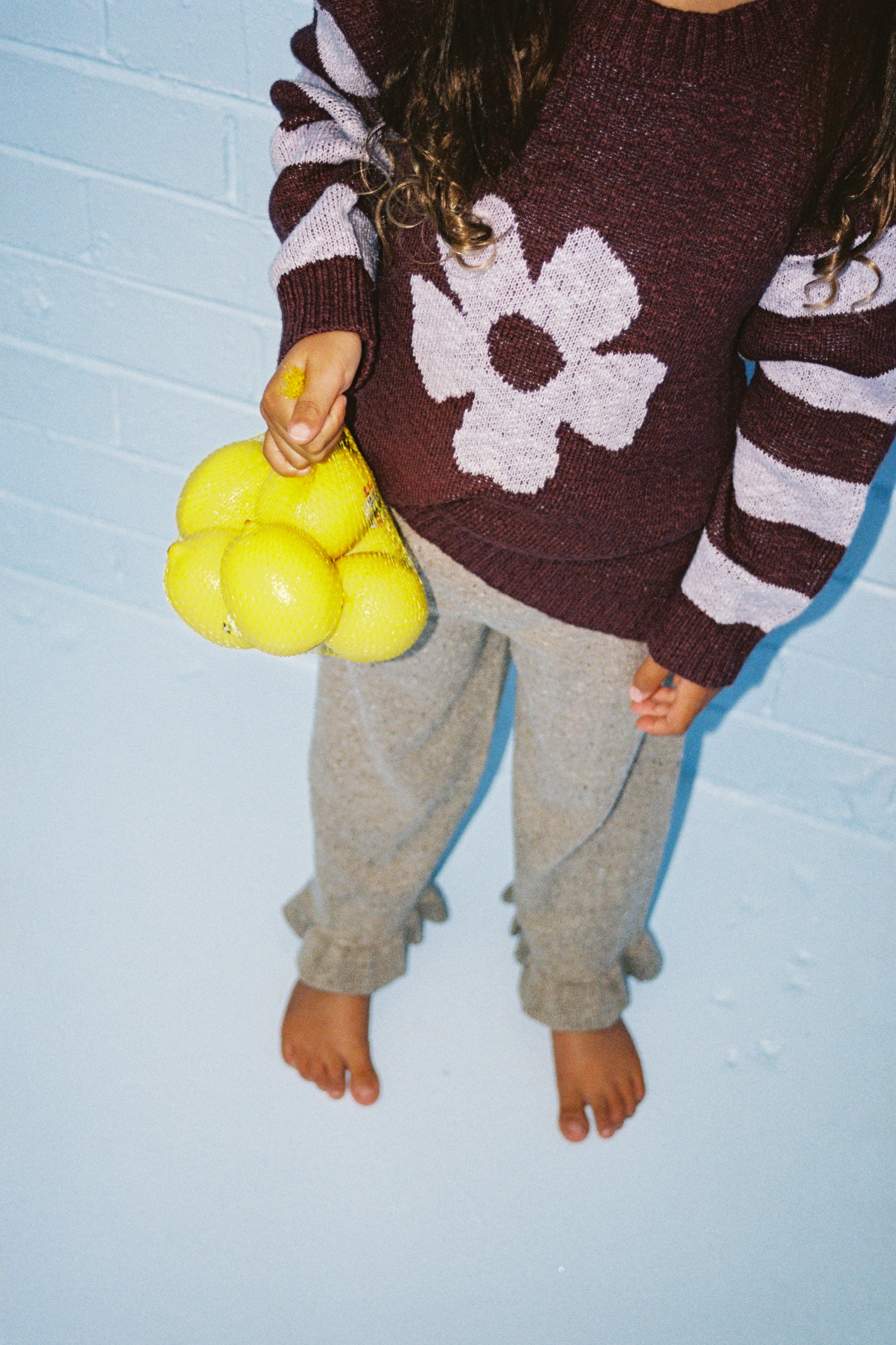 <GROWN> Organic Frill Knit Pants - Oatmilk