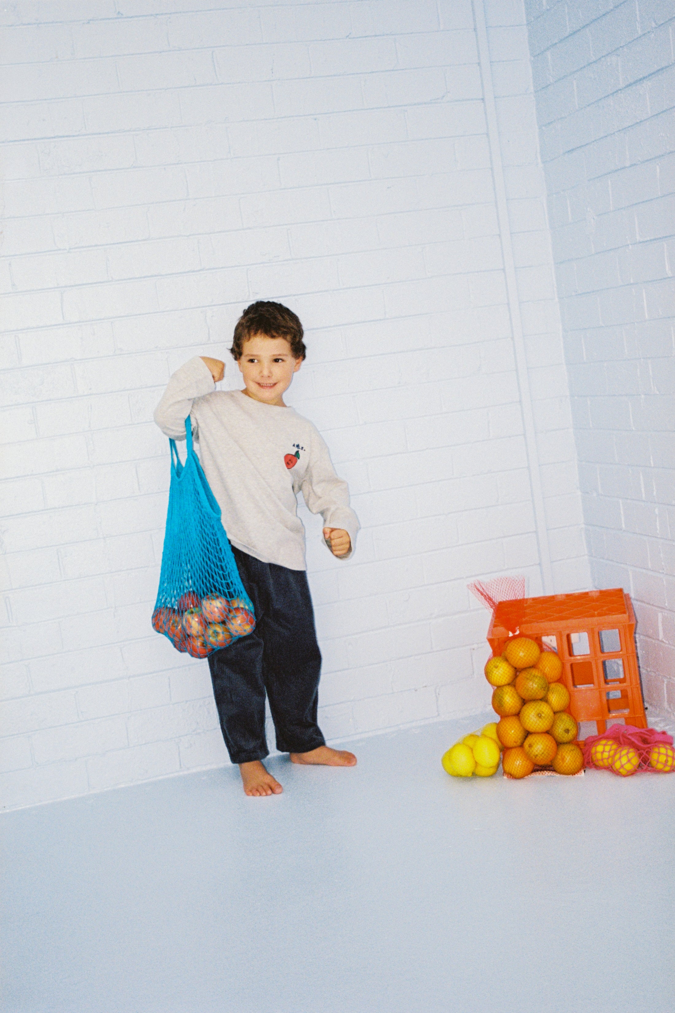 <GROWN> Organic Fruit Salad LS Tee - Gray Marle