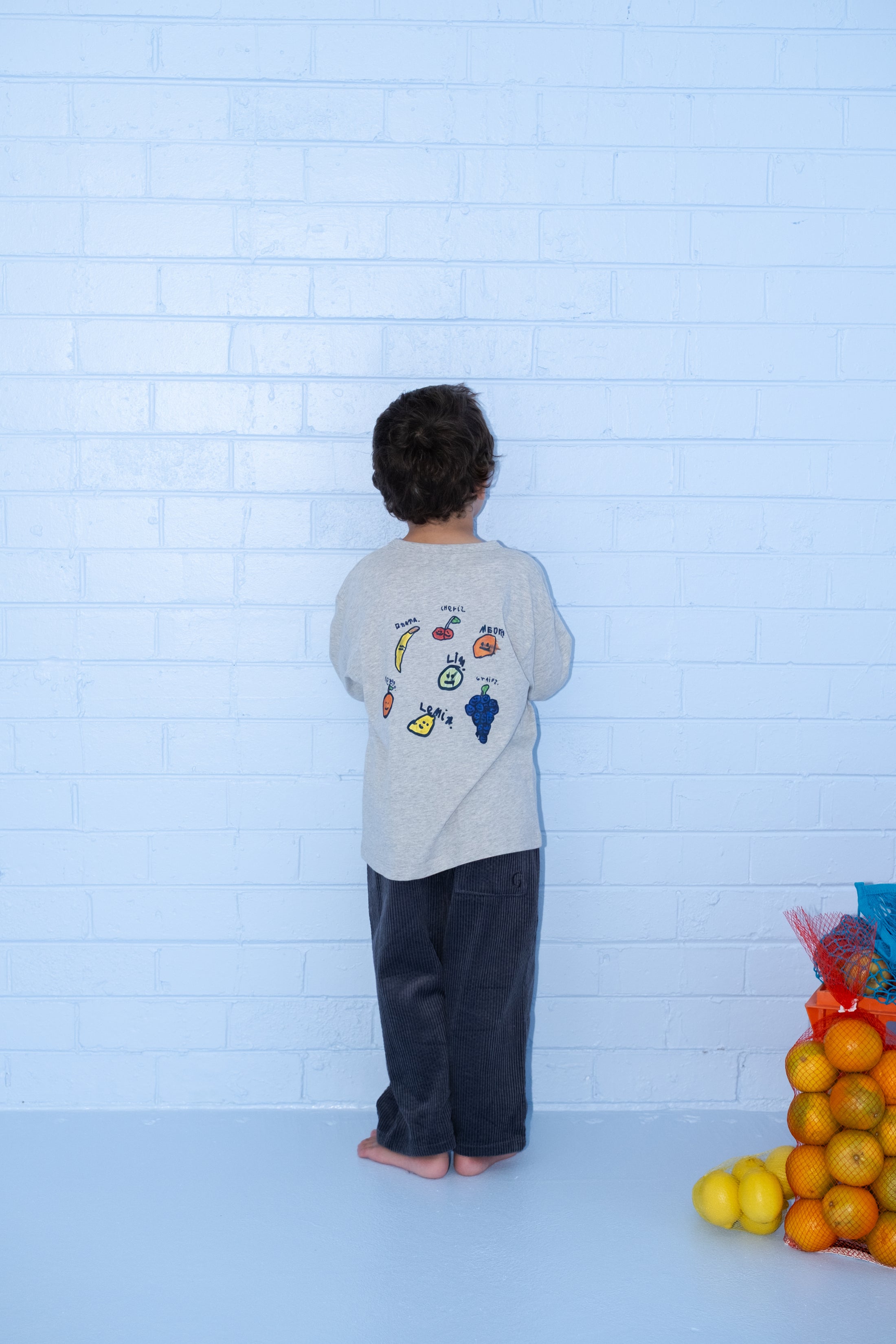 <GROWN> Organic Fruit Salad LS Tee - Gray Marle