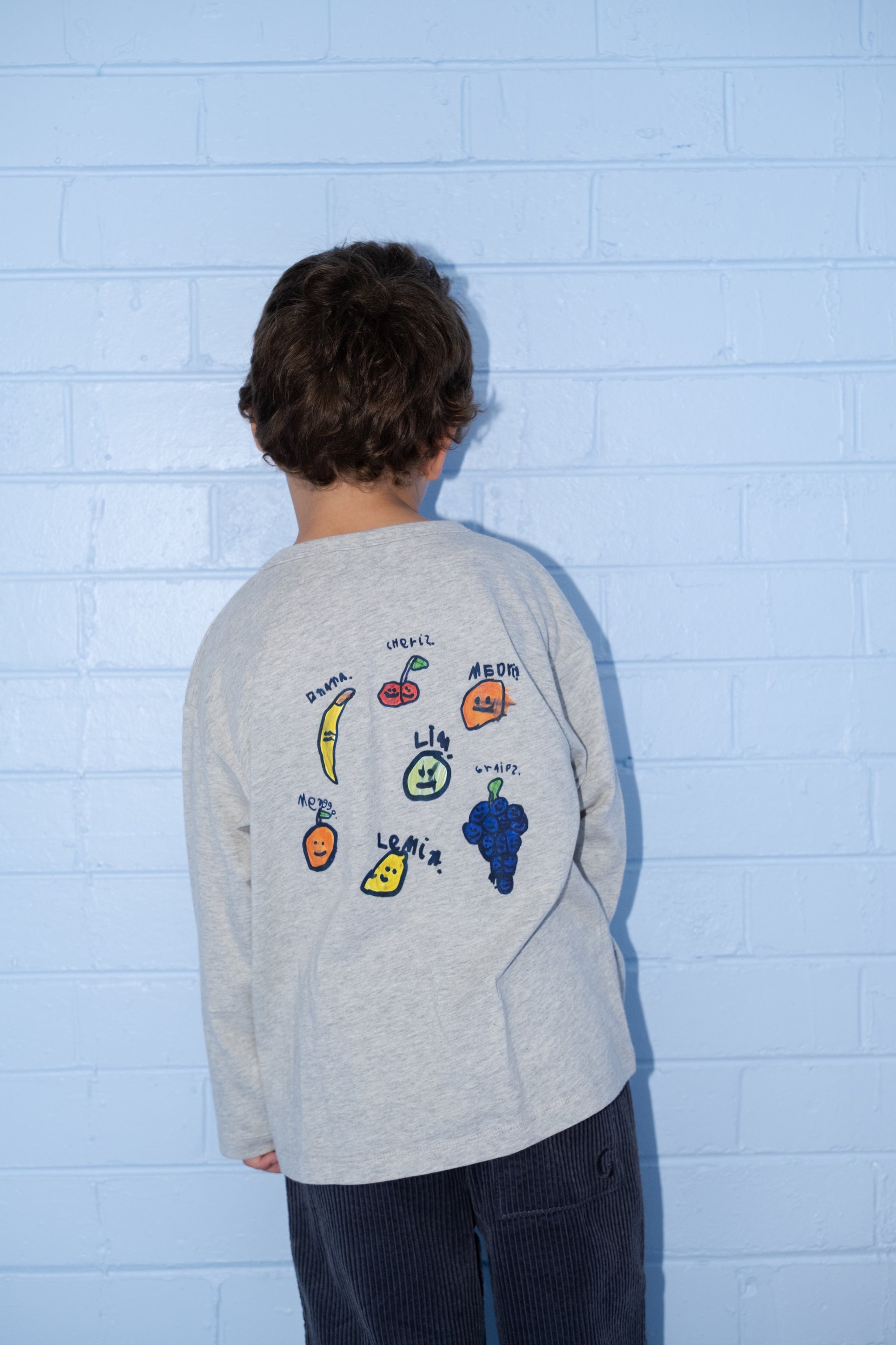 <GROWN> Organic Fruit Salad LS Tee - Gray Marle