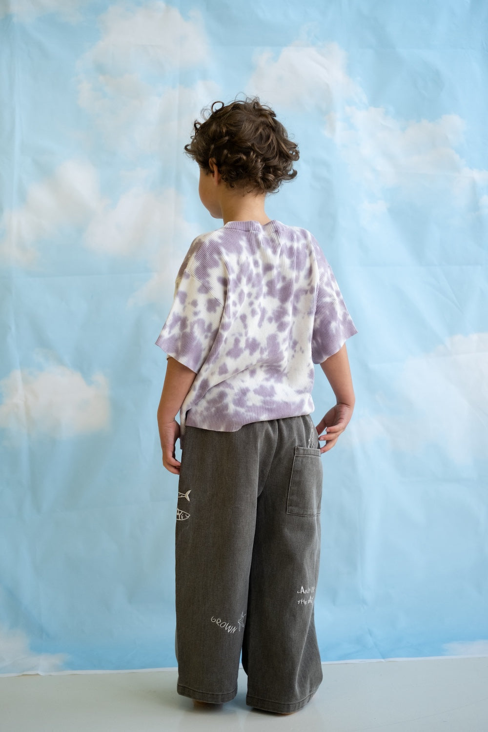 <GROWN> Organic Knitted Tie Dye Rib Tee - Grape
