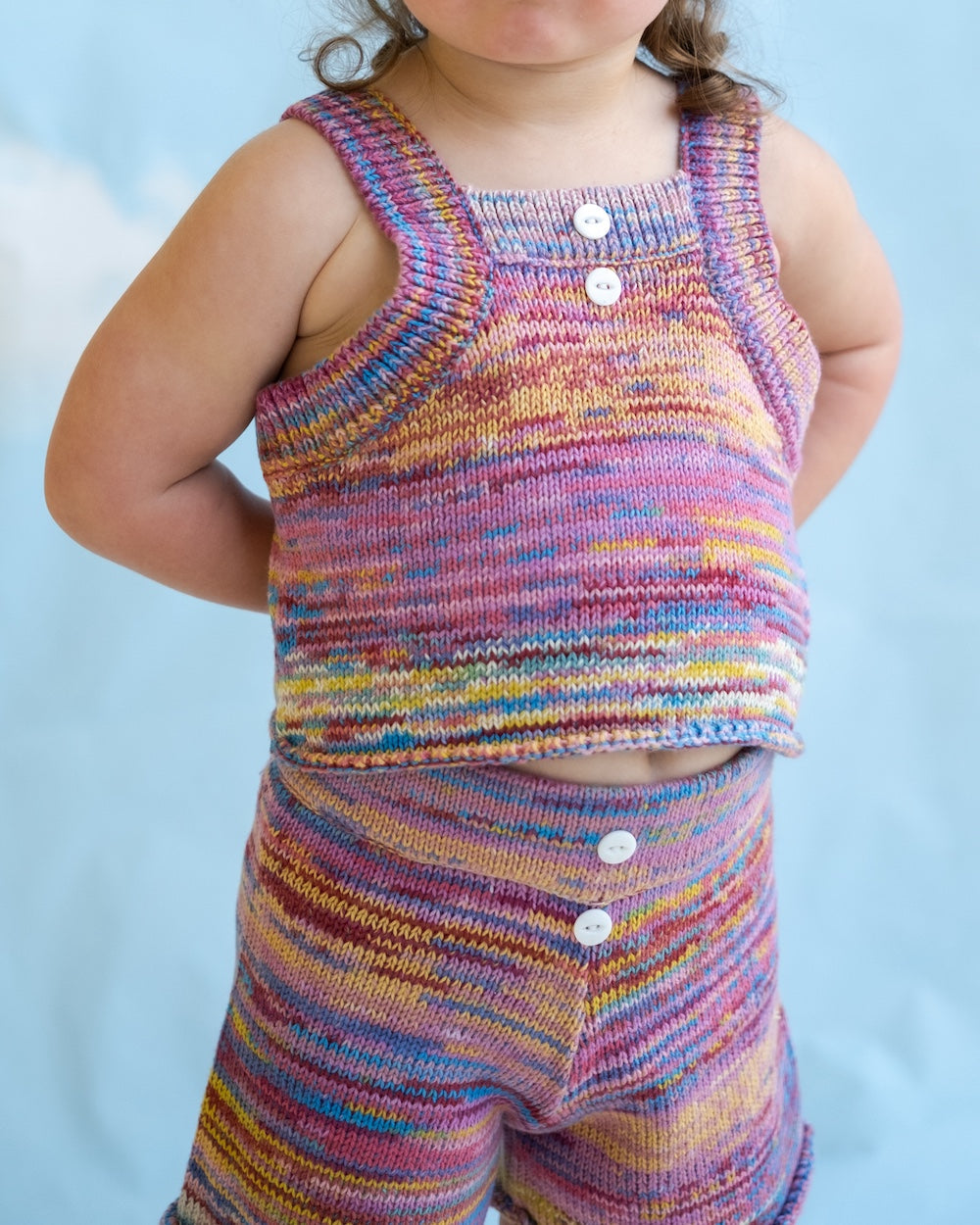 <GROWN> Knitted Singlet Top - Rainbow