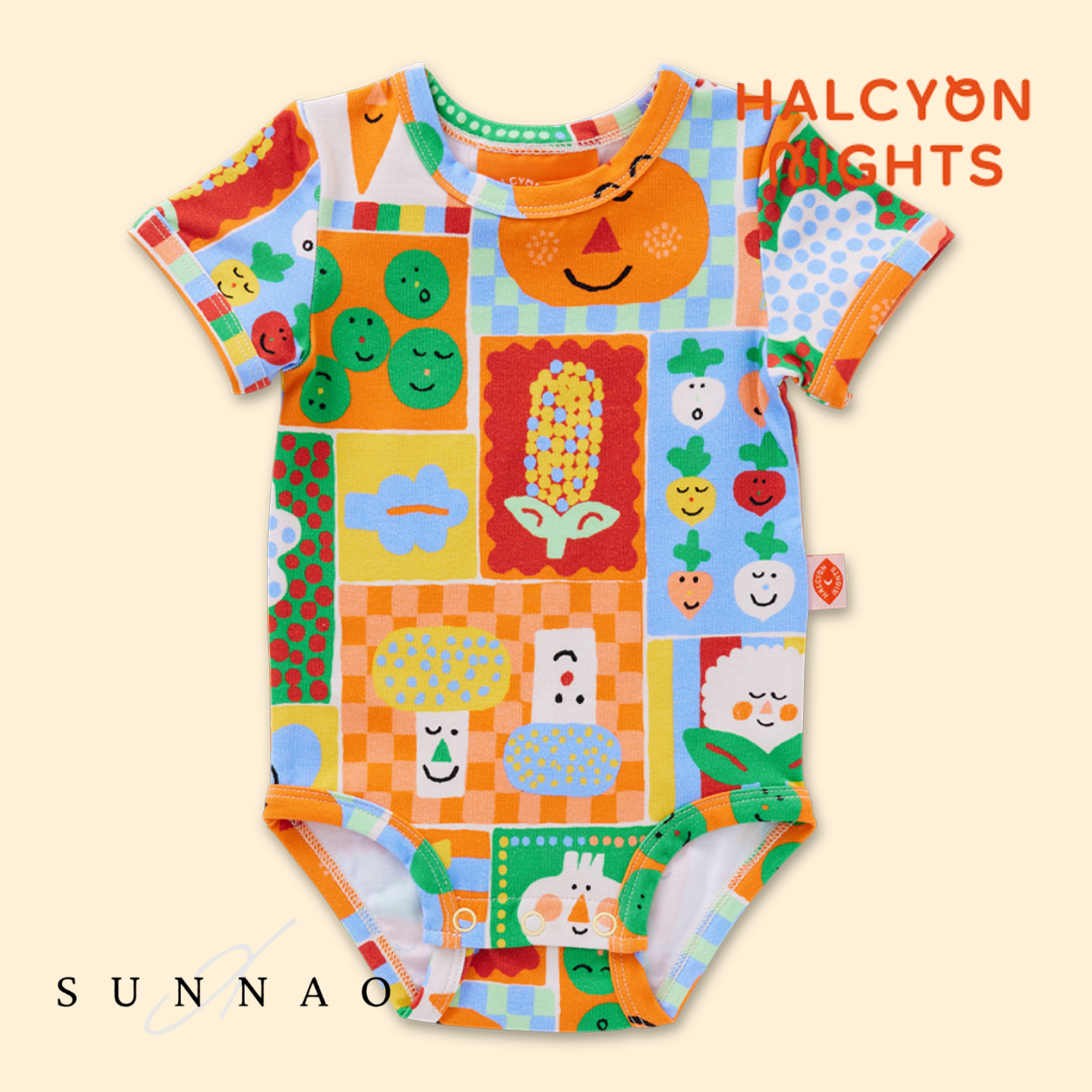<Halcyon Nights> Pocket Patch Short Sleeve Bodysuit