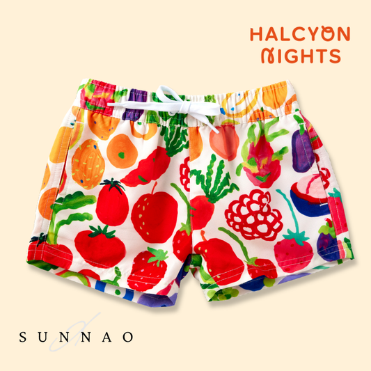 <Halcyon Nights> Kids Boardshorts Eat The Rainbow