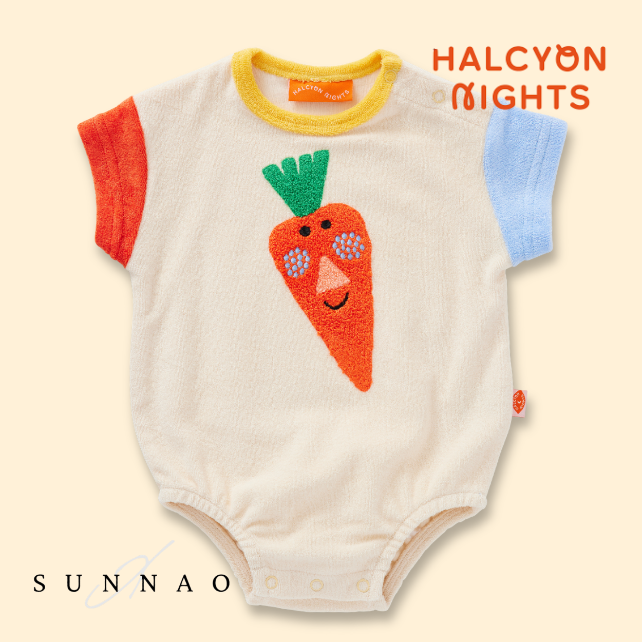 <Halcyon Nights> Pocket Patch Terry Short Sleeve Bodysuit