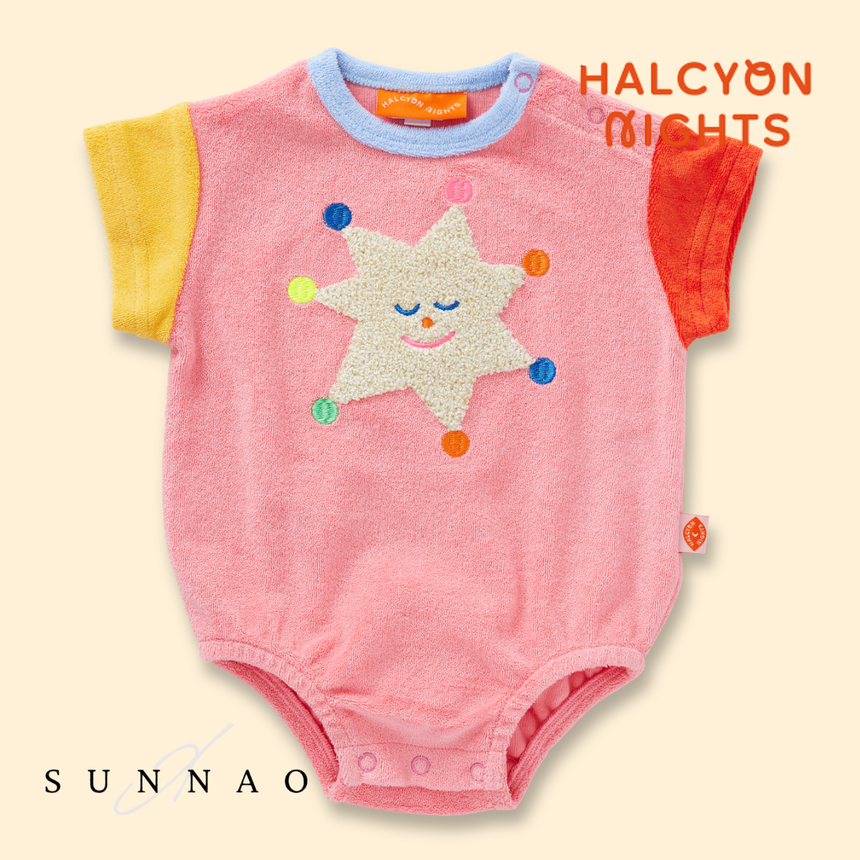 <Halcyon Nights> Stars Terry Short Sleeve Bodysuit