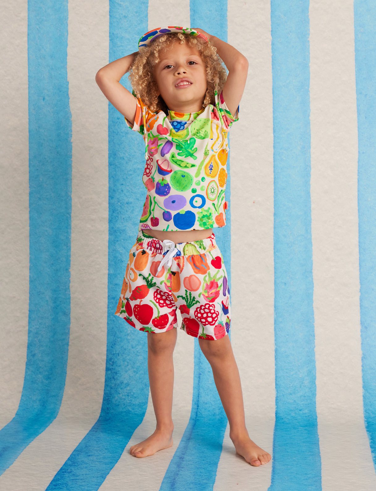 <Halcyon Nights> Kids Boardshorts Eat The Rainbow