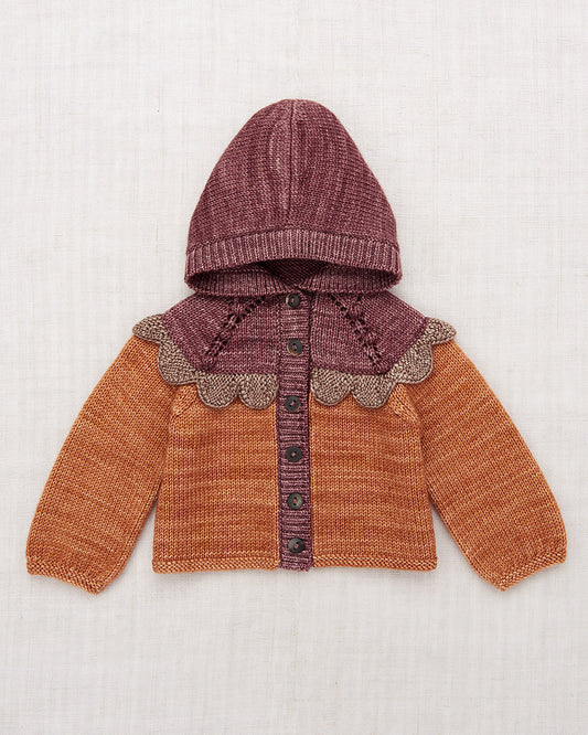 <Misha&Puff>Scallop Yoke Hooded Cardigan（12M-24M）