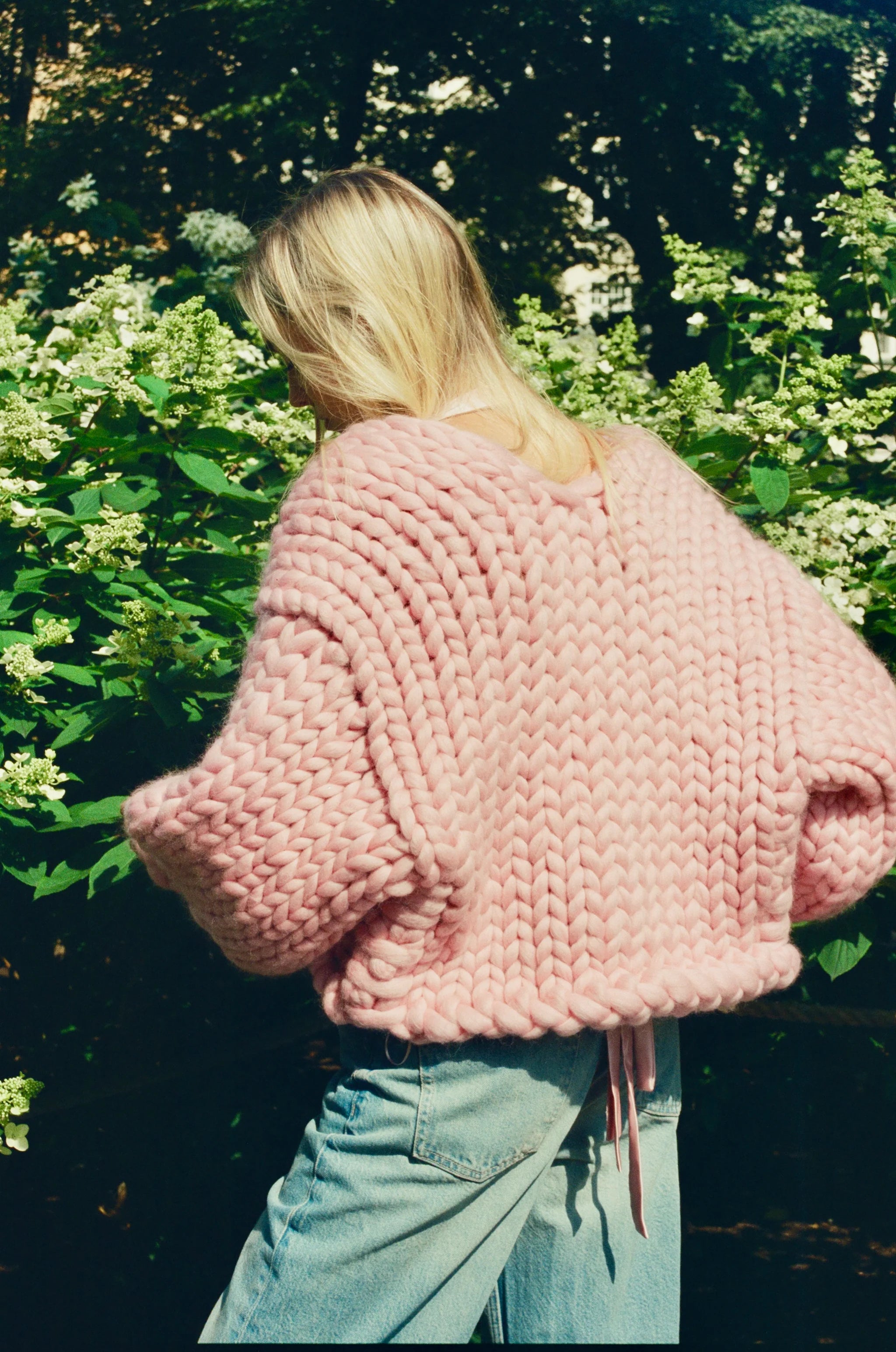 【受注生産】<Hope Macaulay> Pink Irish Colossal Knit Wool Cardigan
