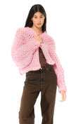 Gallery viewerに画像を読み込む, 【受注生産】<Hope Macaulay> Pink Irish Colossal Knit Wool Cardigan
