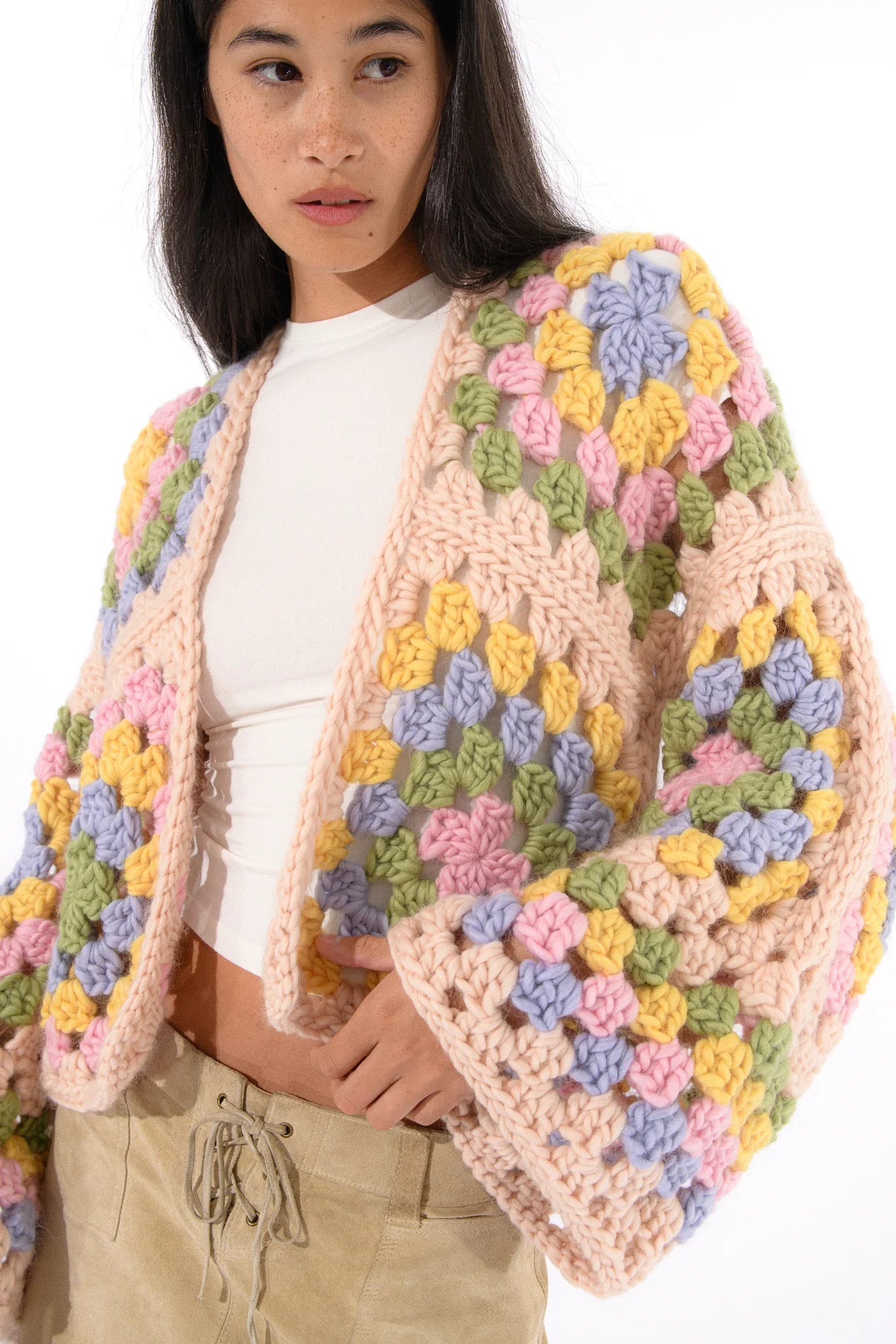 【受注生産】<Hope Macaulay> Margot Chunky Crochet Cardigan