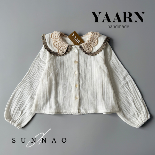 <YAARN>SUNNAO EXCLUSIVE Collar Blouse - SAGE
