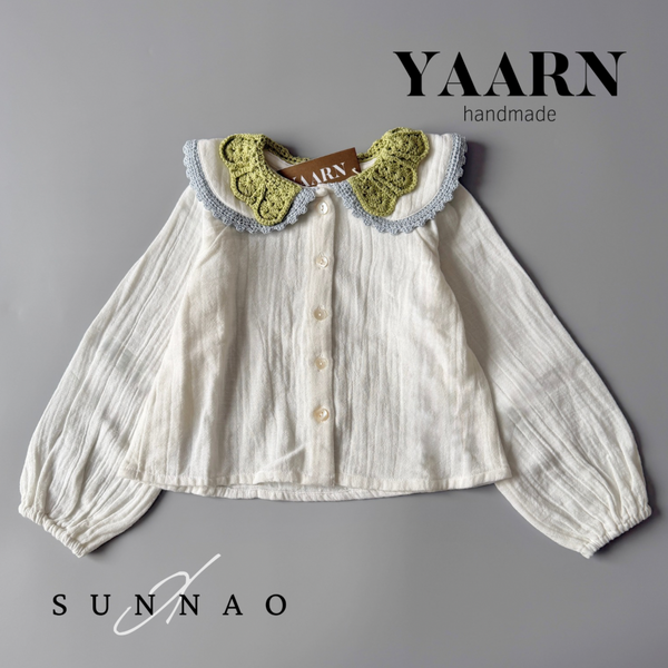 <YAARN>SUNNAO EXCLUSIVE Collar Blouse - MIST