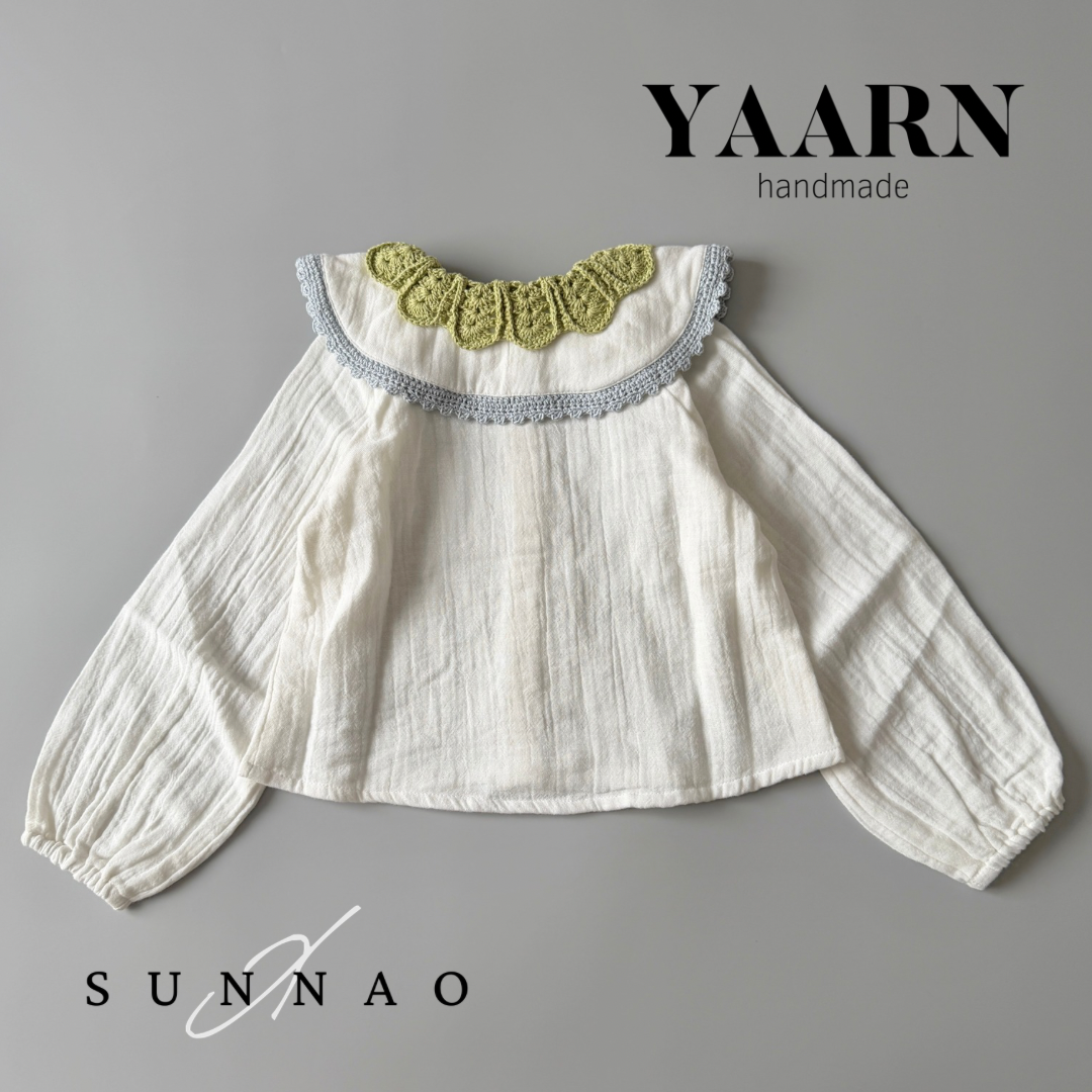 <YAARN>SUNNAO EXCLUSIVE Collar Blouse - MIST