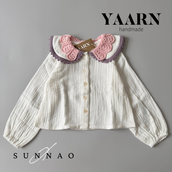 <YAARN>SUNNAO EXCLUSIVE Collar Blouse - ROSE