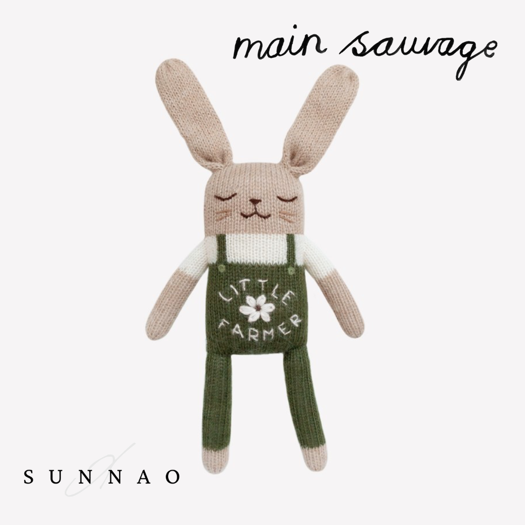 <Main Sauvage>Bunny knit toy - Little farmer