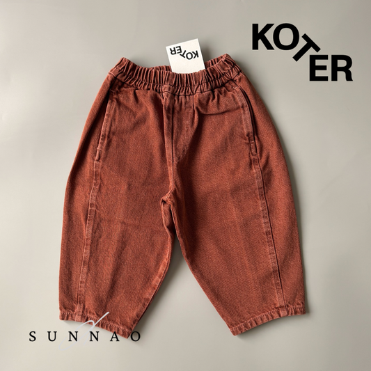 <Studio Koter> MANU BLUE OVERDYE DENIM TROUSERS - Fusion Coral
