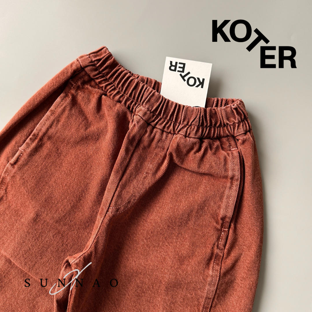 <Studio Koter> MANU BLUE OVERDYE DENIM TROUSERS - Fusion Coral