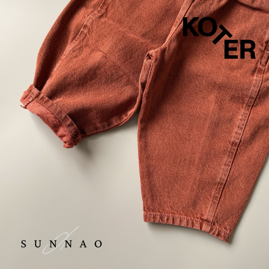<Studio Koter> MANU BLUE OVERDYE DENIM TROUSERS - Fusion Coral