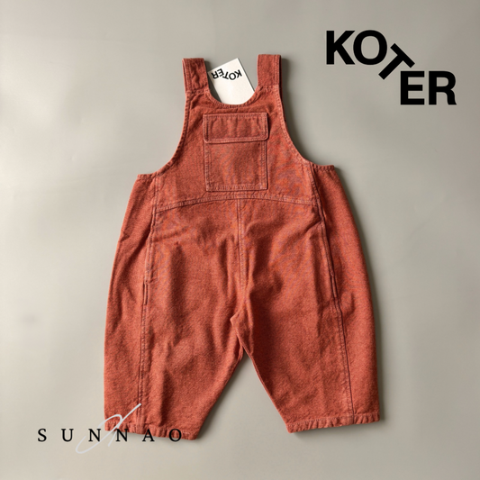 <Studio Koter> KAI OVERDYE DENIM DUNGAREES - Fusion Coral