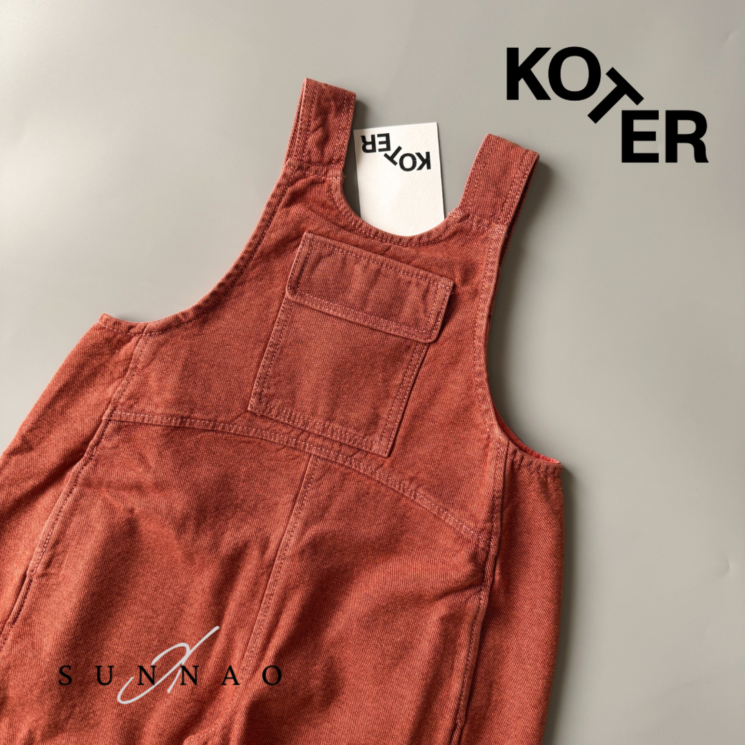 <Studio Koter> KAI OVERDYE DENIM DUNGAREES - Fusion Coral
