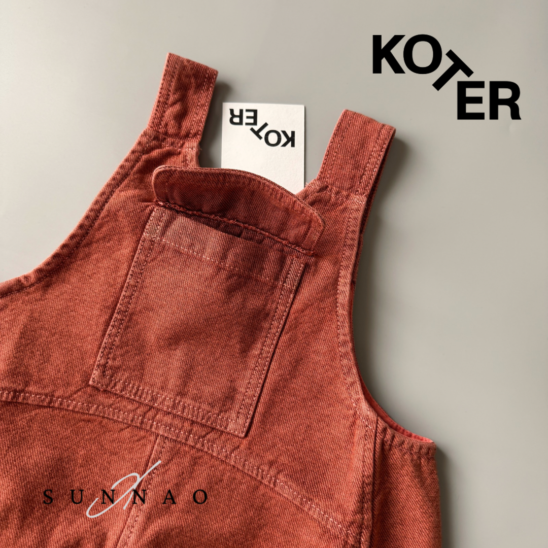 <Studio Koter> KAI OVERDYE DENIM DUNGAREES - Fusion Coral