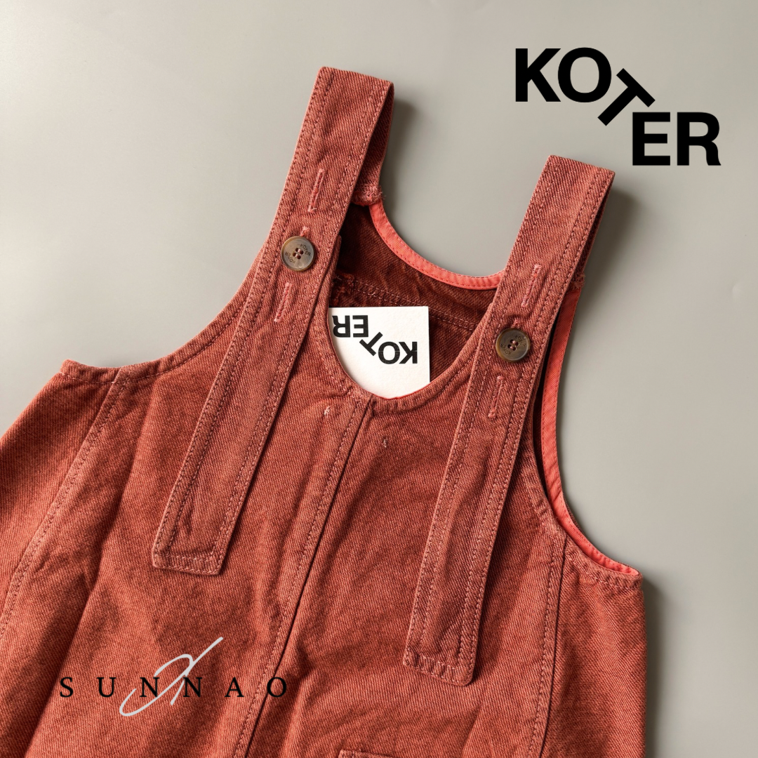 <Studio Koter> KAI OVERDYE DENIM DUNGAREES - Fusion Coral