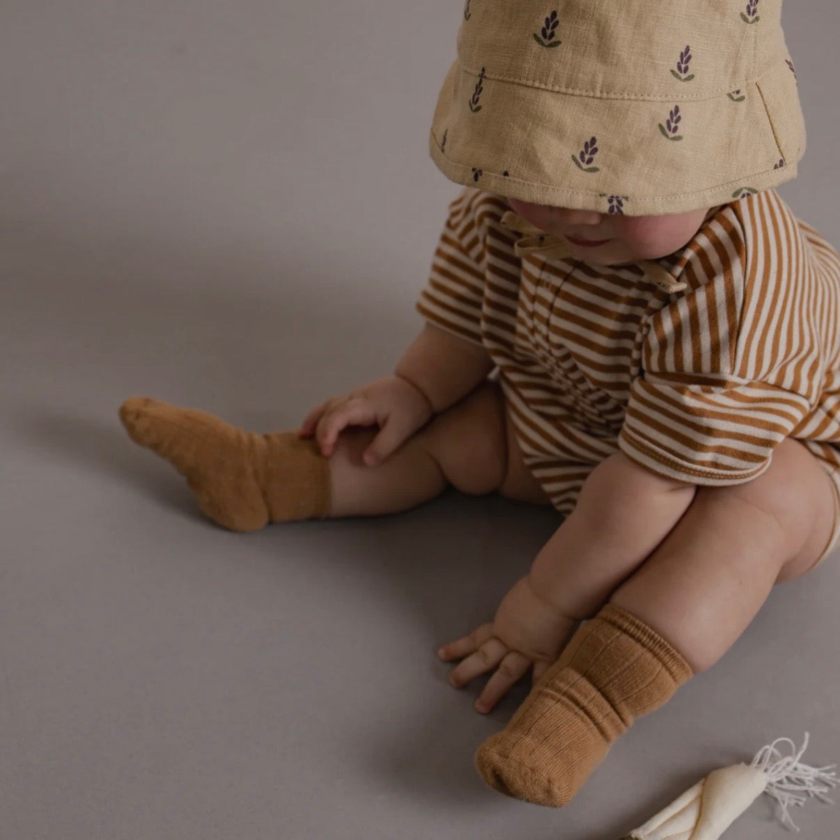 <Organic zoo> Copper Stripes Beach Romper - DROP2