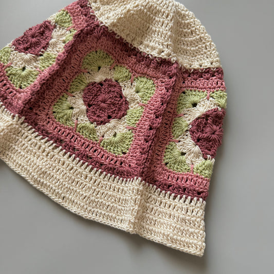 <YAARN>Granny Square Hat LEWIS - Pink（1-6Y）