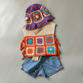 Gallery viewerに画像を読み込む, <YAARN>Cotton Vest ROWAN - Flower Purple（1-6Y）
