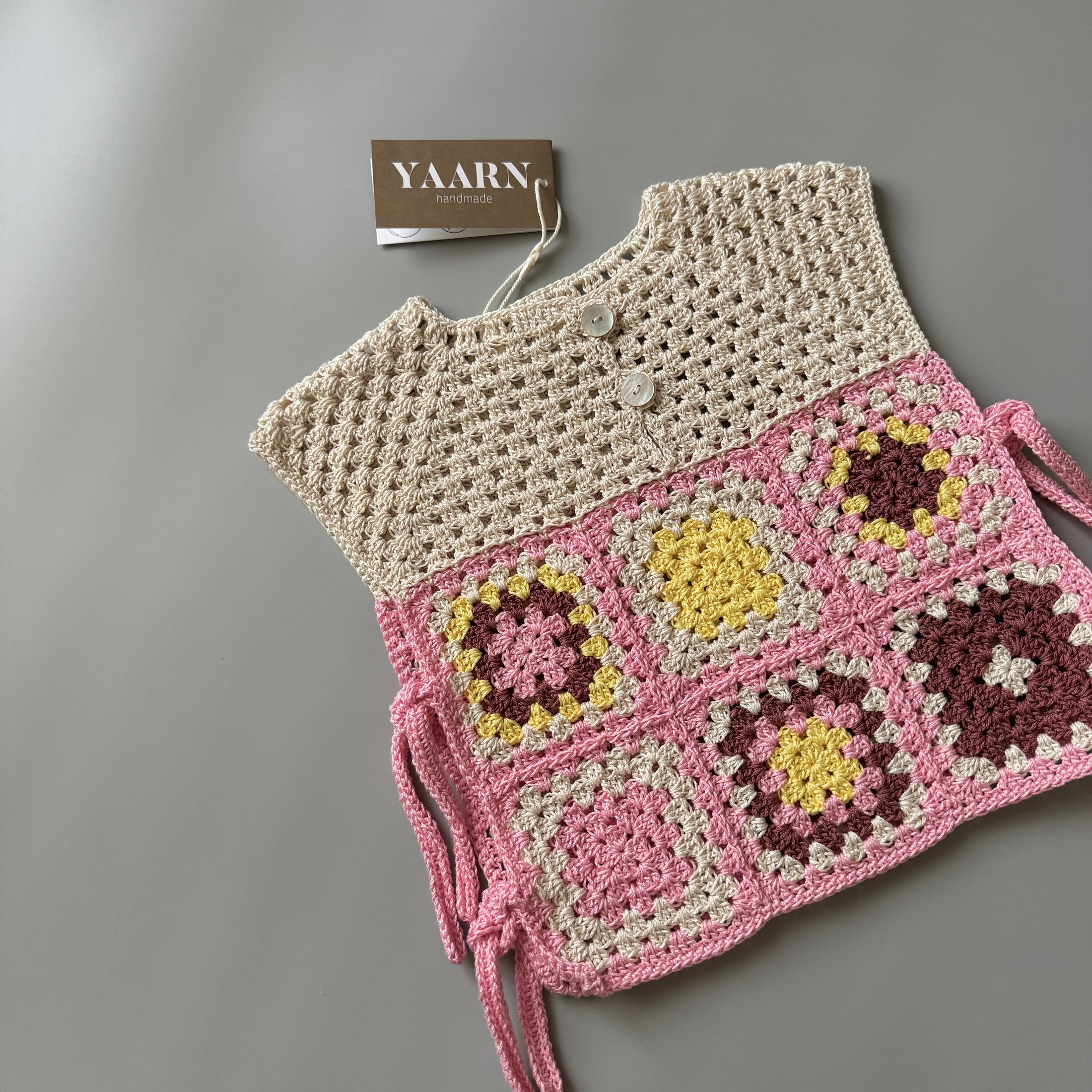 <YAARN>Cotton Vest ROWAN - Flower Pink（1-6Y）