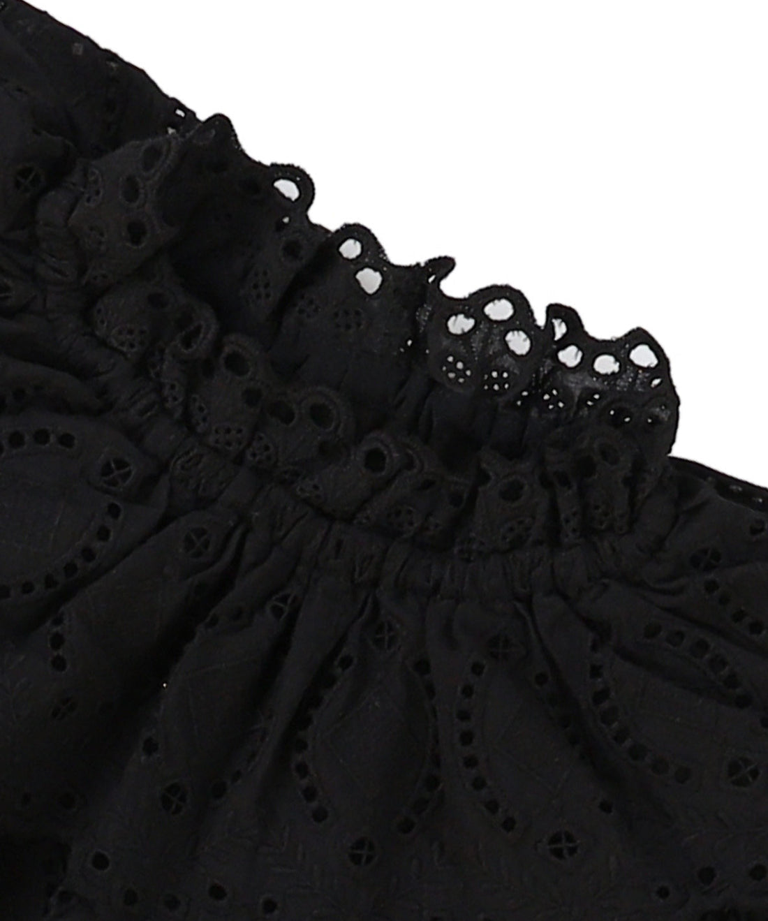 <FITH> Lacy Smocked Tee - Black