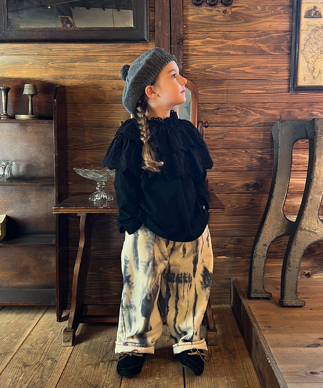 <FITH> Lacy Smocked Tee - Black