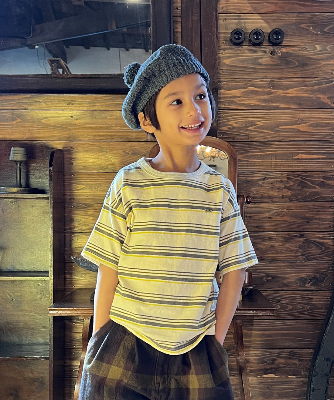 <FITH> Random Striped Big Tee - Off White