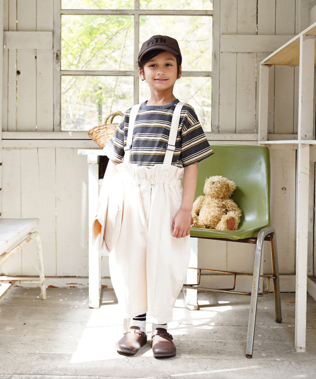 <FITH> Random Striped Big Tee - Charcoal Gray