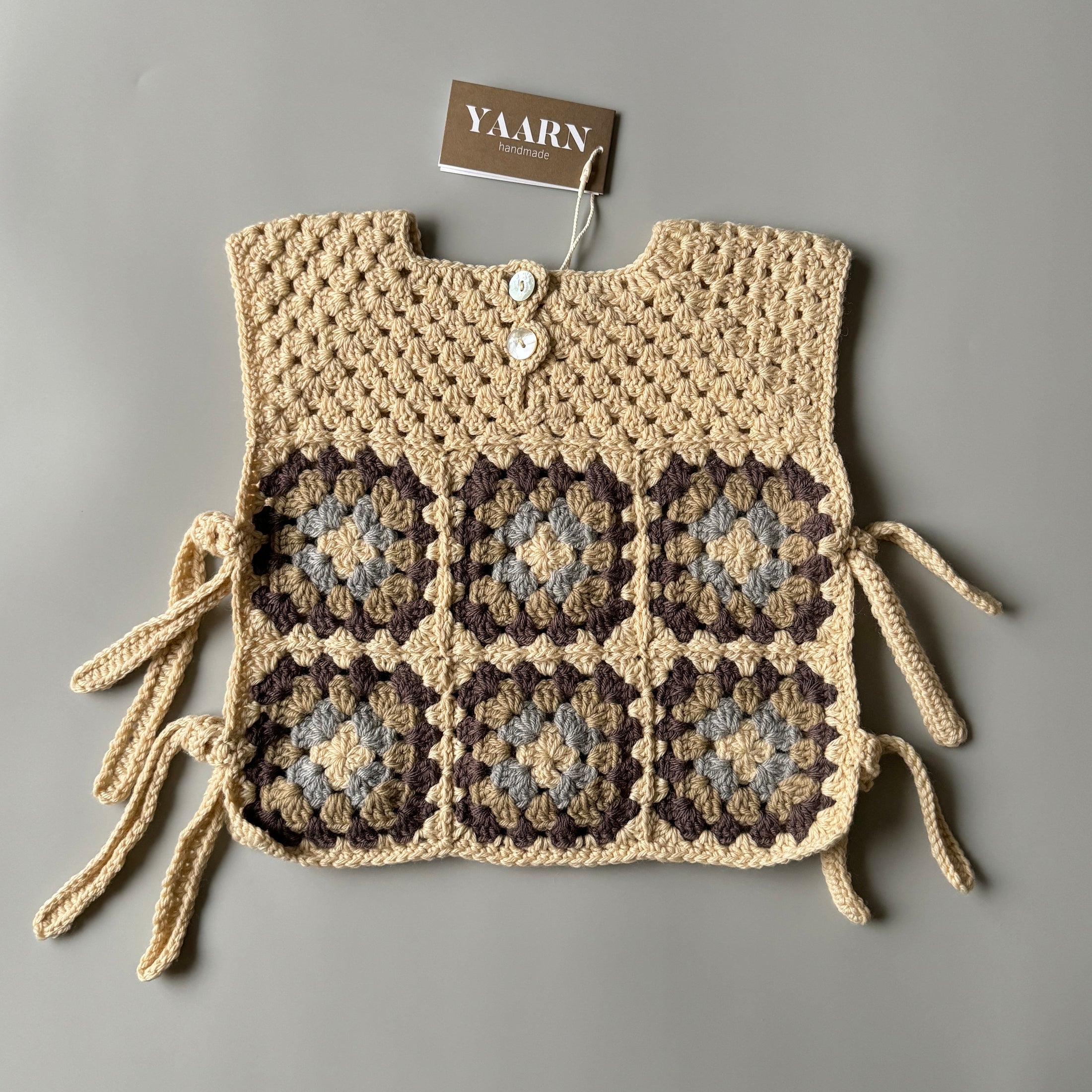 <YAARN>Woolen Vest ROWAN - GSQ Neutral（1-6Y）