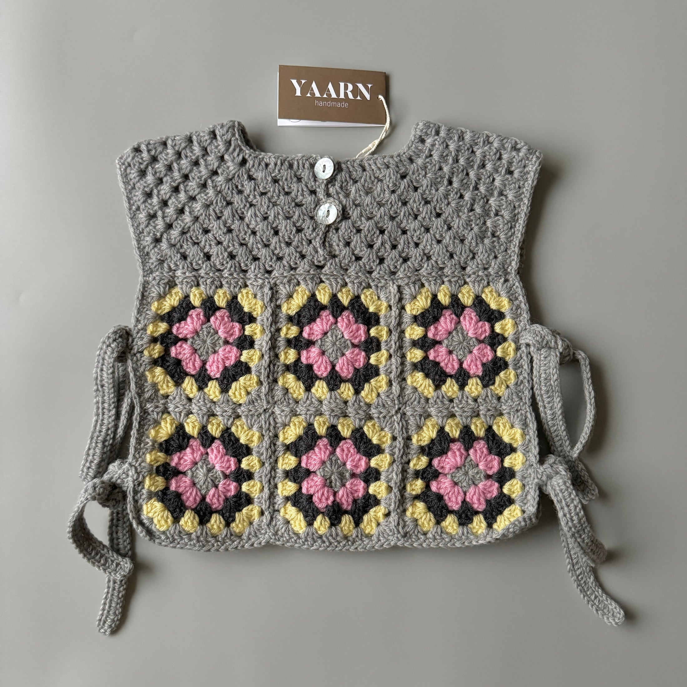 <YAARN>Woolen Vest ROWAN - GSQ Pink（1-6Y）