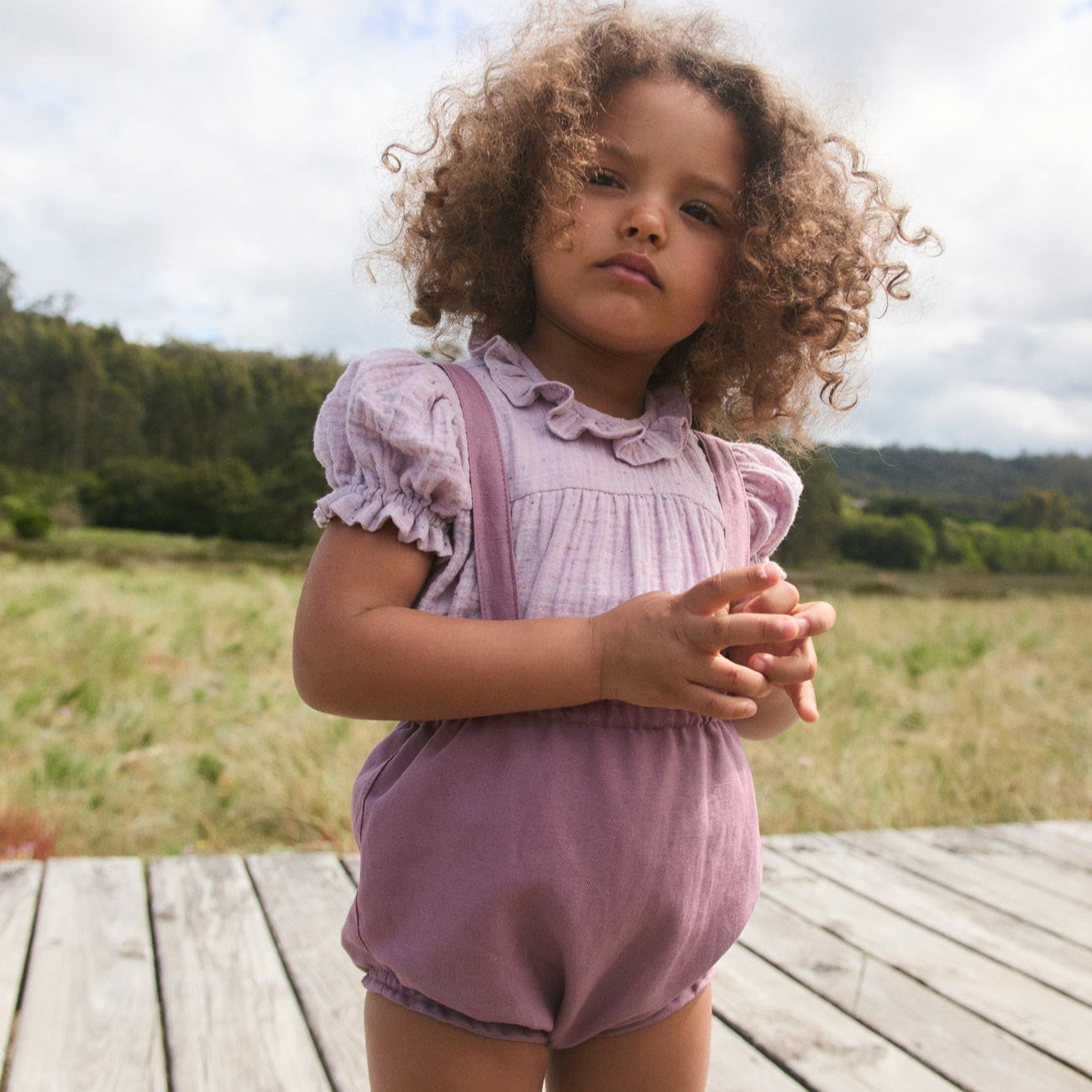 <Birinit Petit> Purple straps bloomer（6M-3Y）