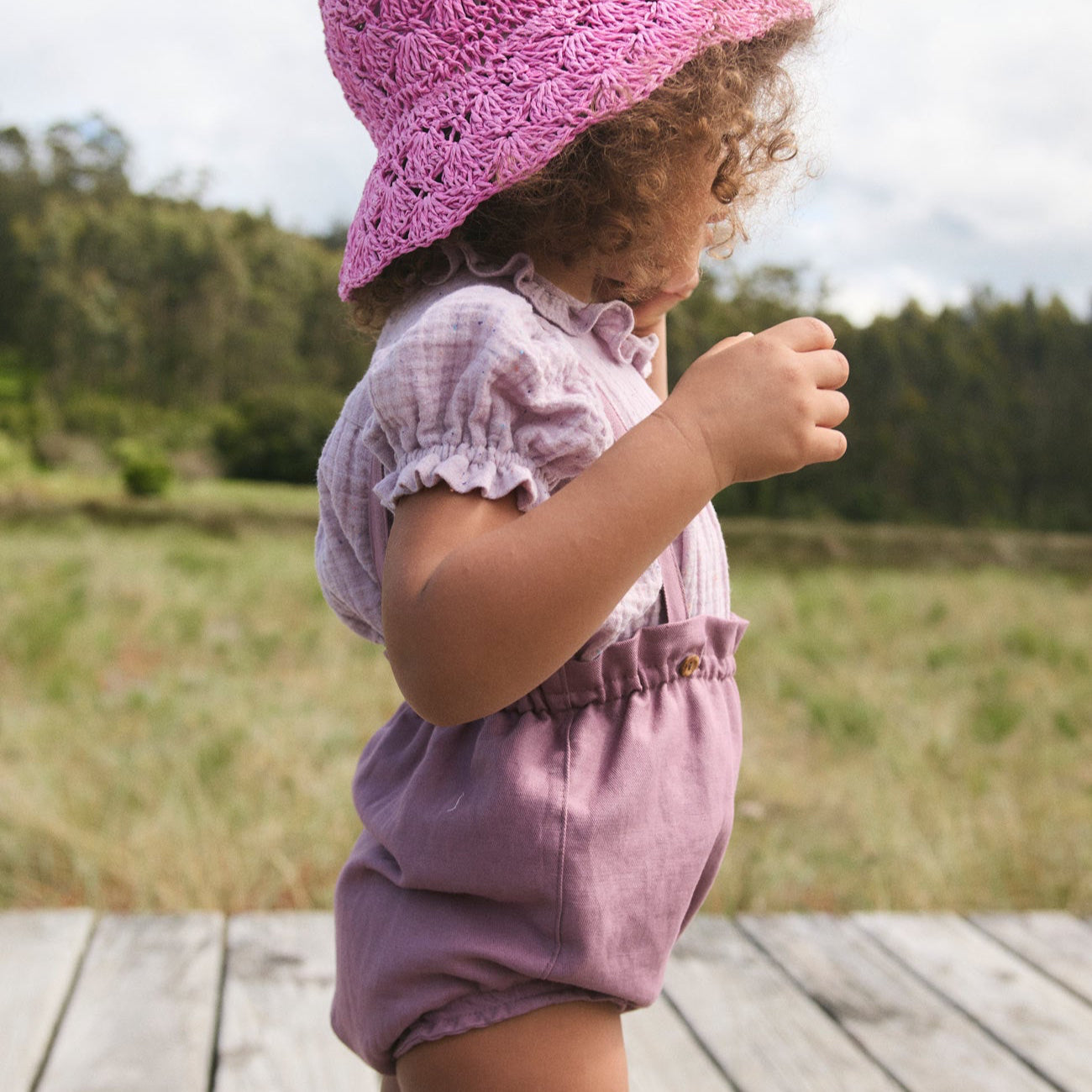 <Birinit Petit> Purple straps bloomer（6M-3Y）