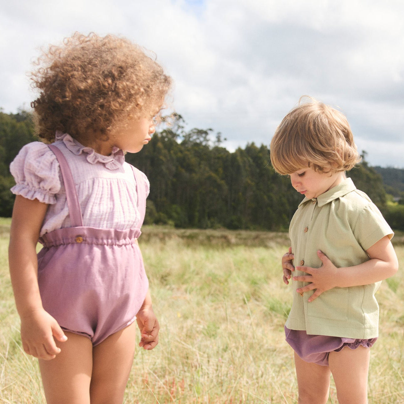 <Birinit Petit> Purple straps bloomer（6M-3Y）