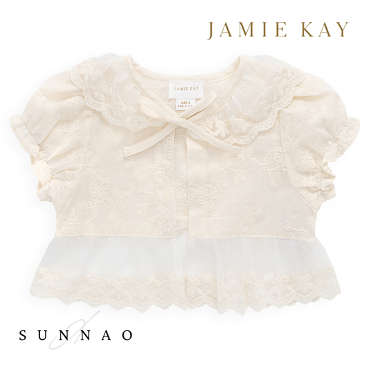 <JAMIE KAY> Lace blouse  Natural - OFF WHITE