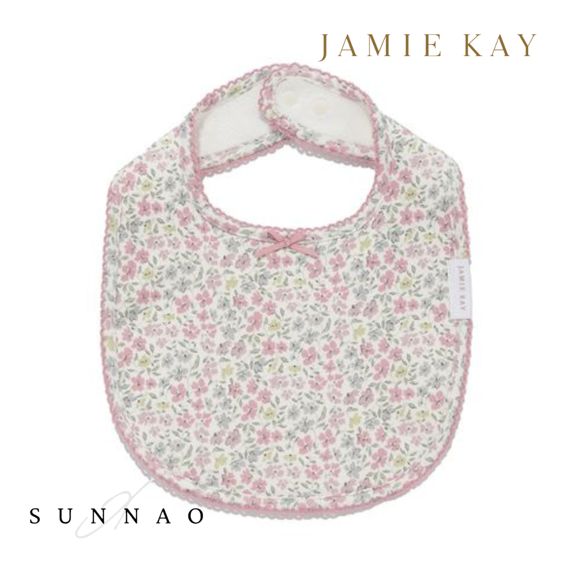 <JAMIE KAY> Cotton bib with ribbon - PINK