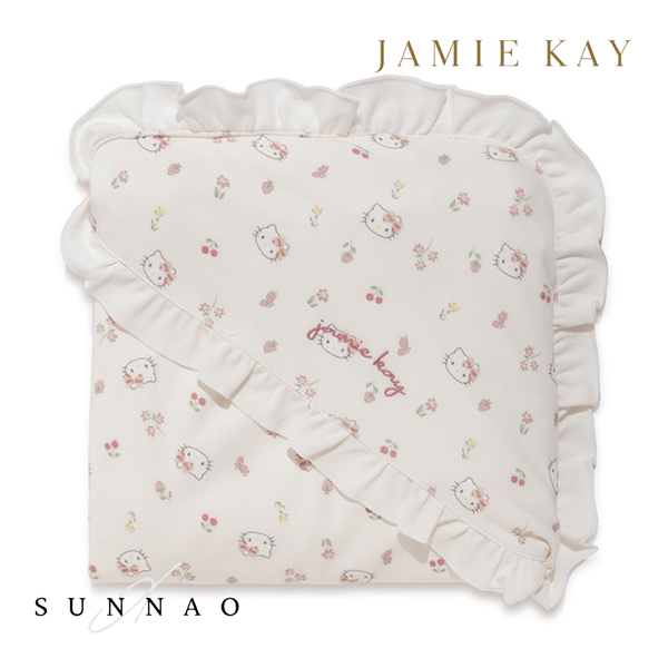 <JAMIE KAY> HELLO KITTY hoodie towel blanket- IVORY