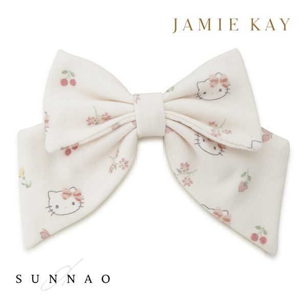 <JAMIE KAY> HELLO KITTY ribbon hair clip- IVORY