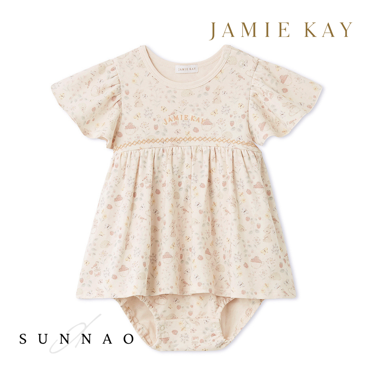 <JAMIE KAY> OC Bunny Garden romper - CREAM