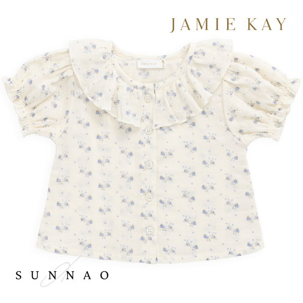 <JAMIE KAY> Muslin blouse Molly Blue - OFF WHITE